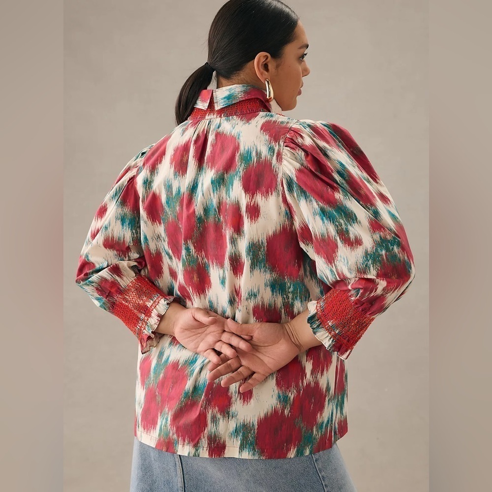 NWT Hope for Flowers by Tracy Reese Smocked Shirt by Anthropologie - Picture 4 of 6